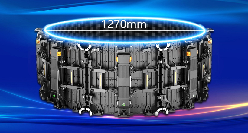 internal curved led display installation